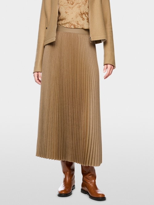 Boiled wool midi skirt