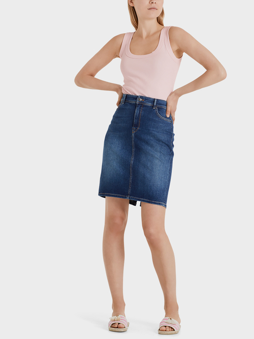 Fine-ribbed tank top