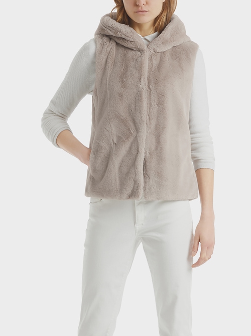 Down Coat with Fun Fur Vest