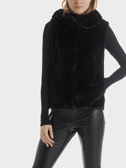 Down Coat with Fun Fur Vest