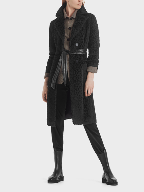 Faux fur coat in an alpaca blend