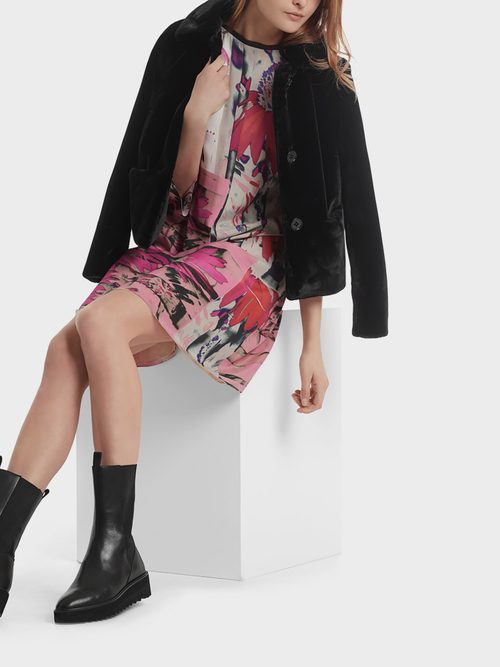 Velvety faux fur jacket