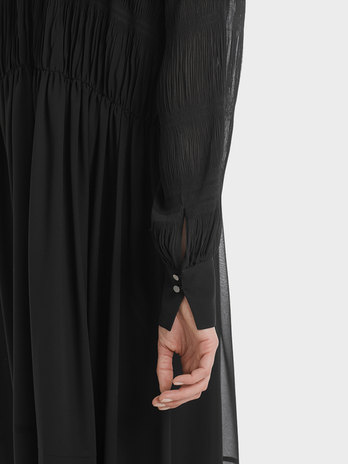 Robe chemisier à effets plissés