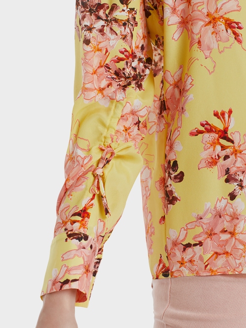 Gebloemde blouse van viscose en zijde