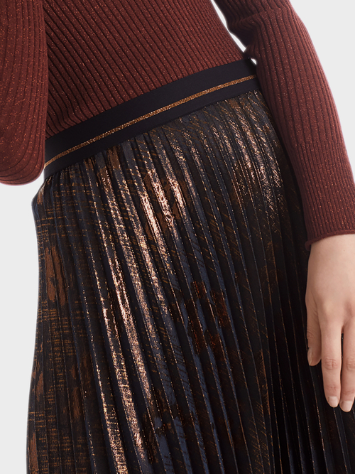 Plissee-Rock mit Metallic-Glanz