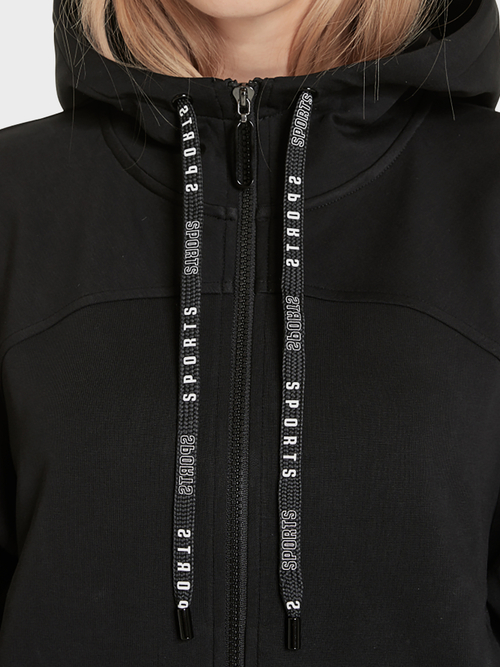 Hooded jacket in stretch cotton