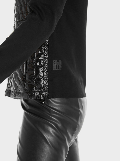 Veste à capuche en matières mélangées
