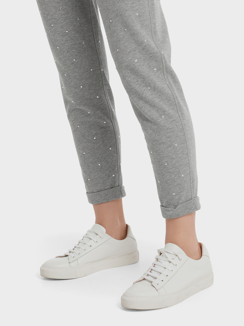 Pants with small rhinestones