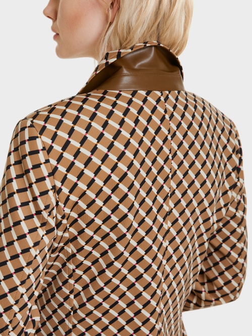 Jersey blazer with graphic pattern