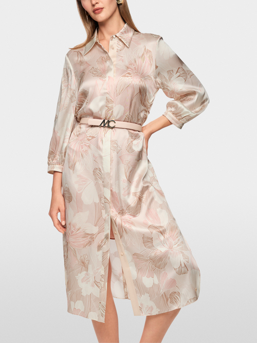 Silk blouse dress with floral print