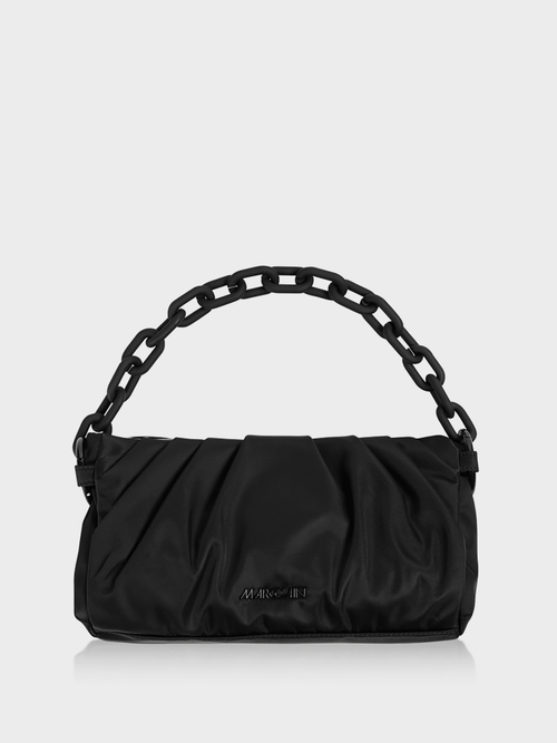 Nylon-Henkeltasche mit Kettendetail