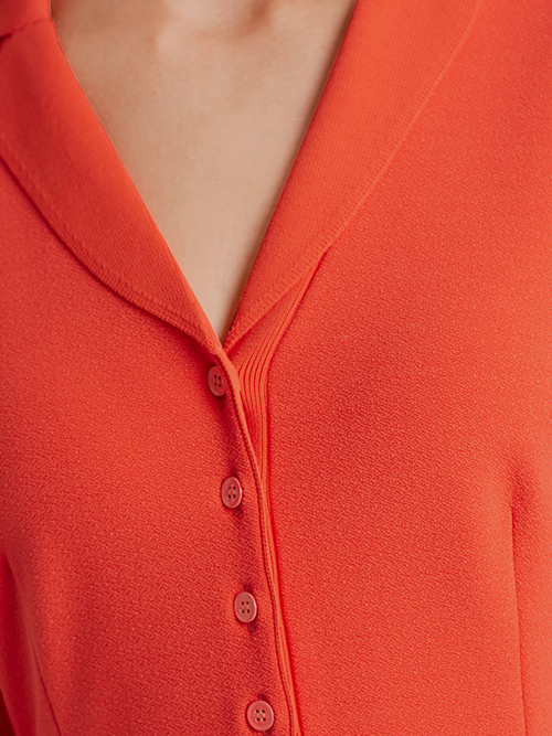 Jerseykleid mit Strickkragen