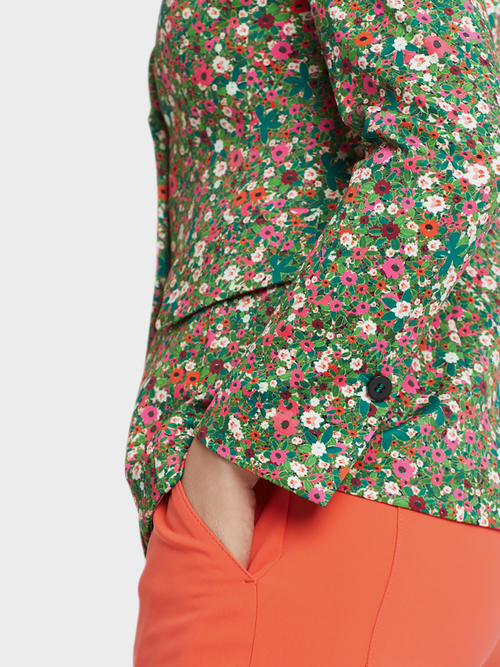 Zweiknopfblazer mit Millefleurs-Print