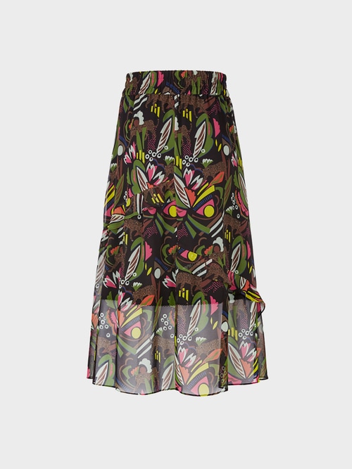 Schwingender Rock mit Jungle-Print