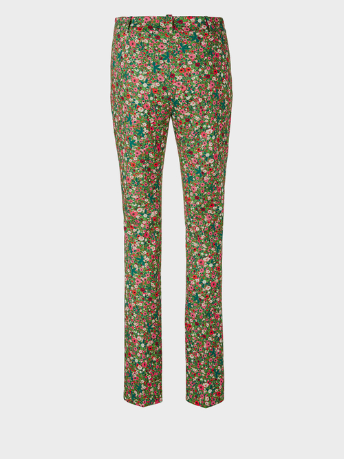 Stretch-Hose mit Millefleurs-Print