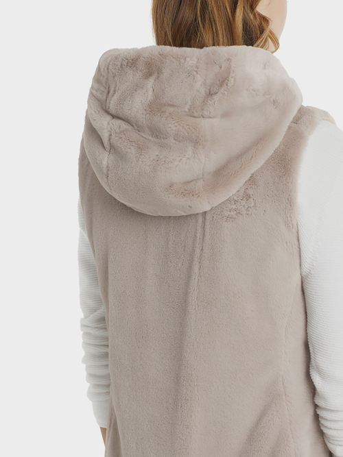Down Coat with Fun Fur Vest