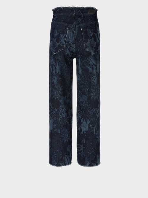 Bedruckte High-Waist-Jeans