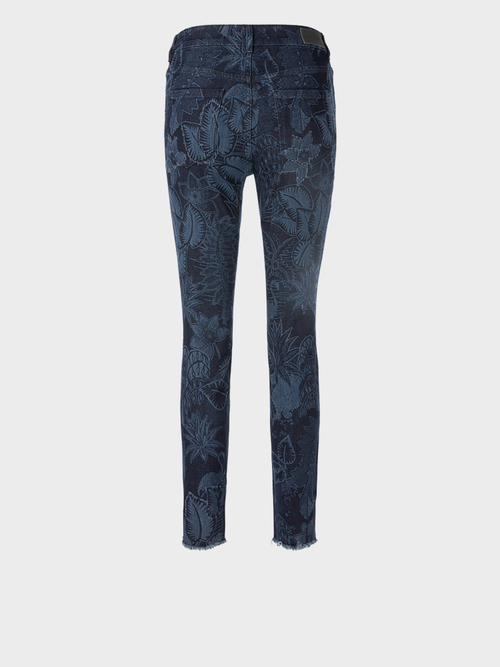 Bedruckte High-Waist-Röhrenjeans