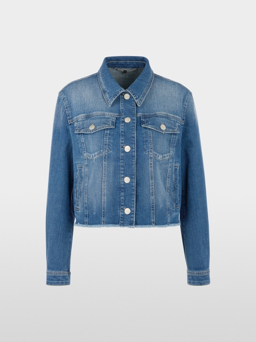 Short denim jacket in stretch cotton