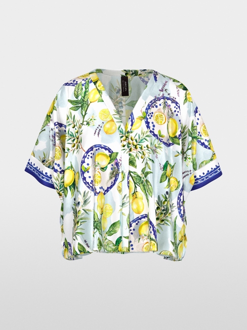 Viscose blouse with Mediterranean print