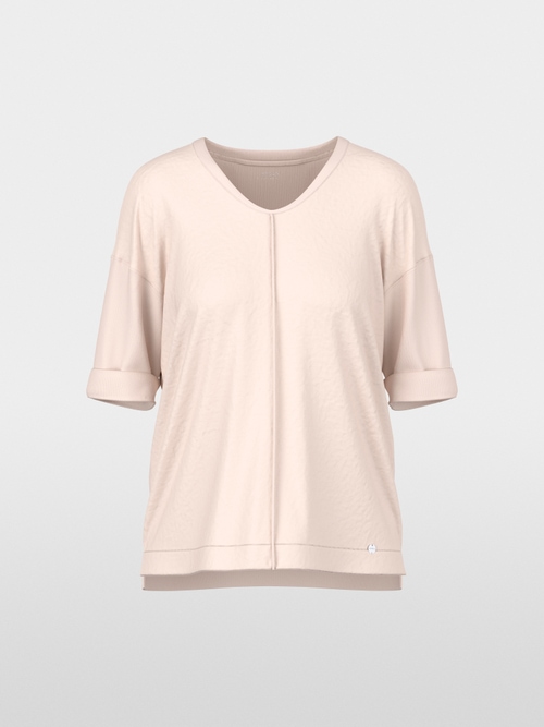 Wide blouse in material mix