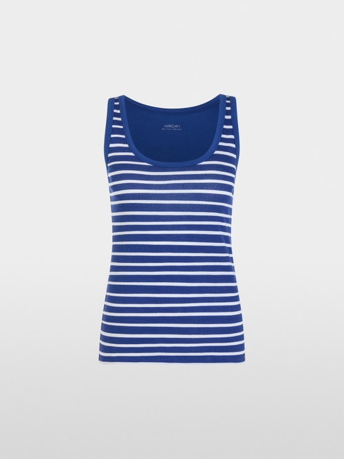 Stretch cotton top with striped pattern