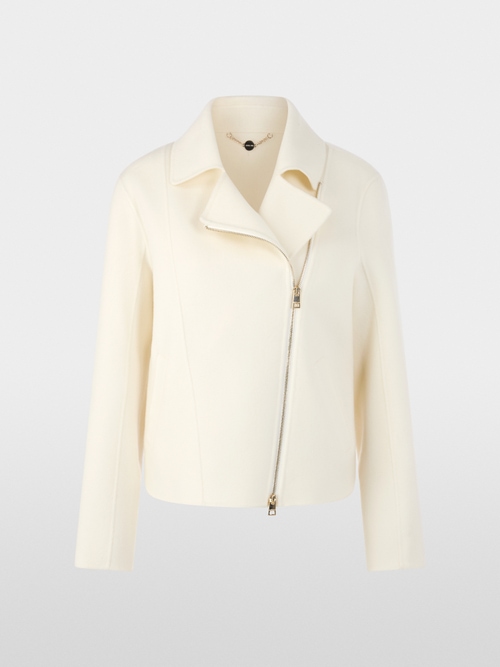 Elegant wool jacket in the biker style