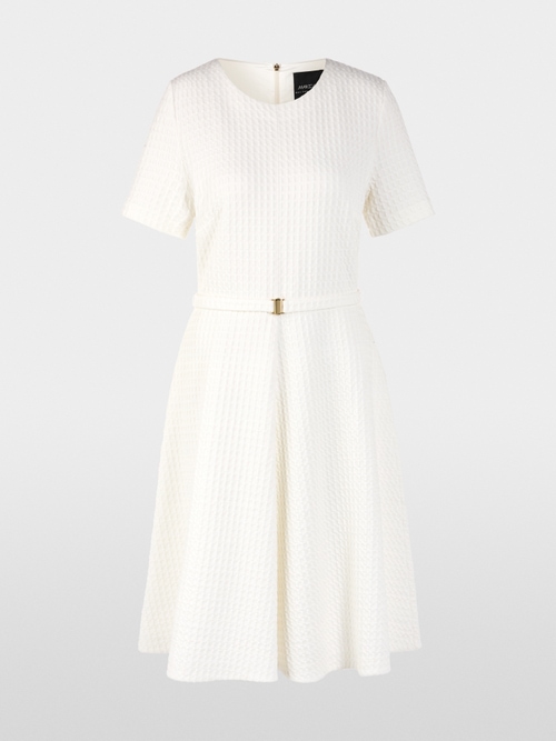 Robe mi-longue en piqué gaufré