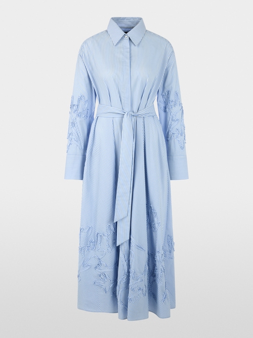 Striped midi dress with embroidery