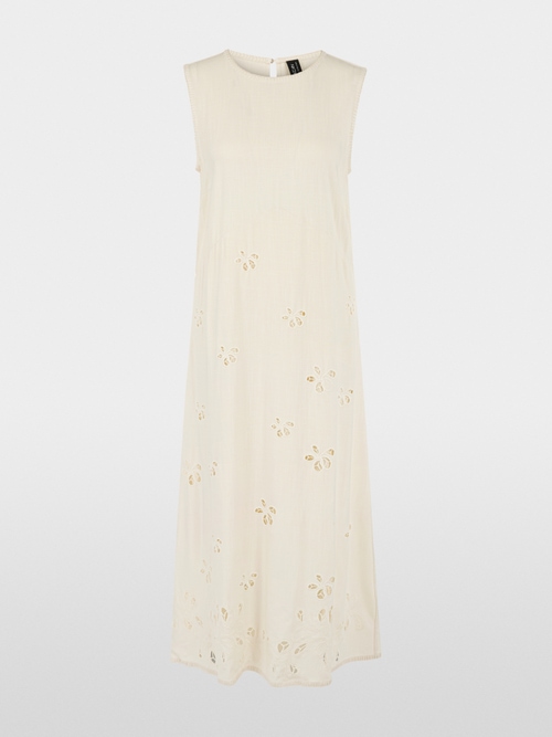 Maxi dress with broderie anglaise
