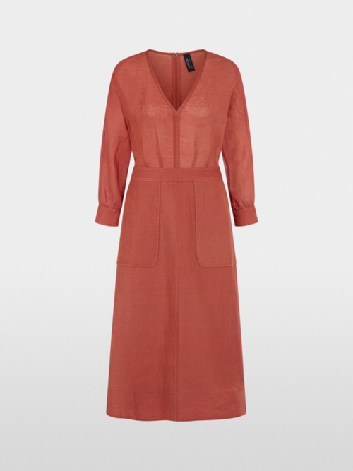 Maxi dress in linen and silk