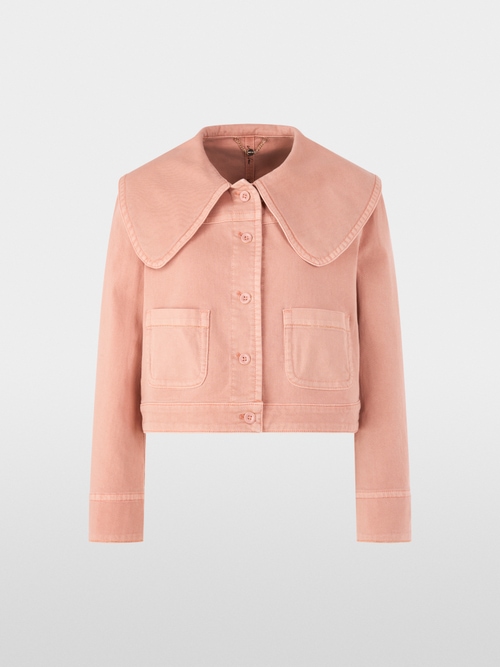 Denim jacket with oversized collar