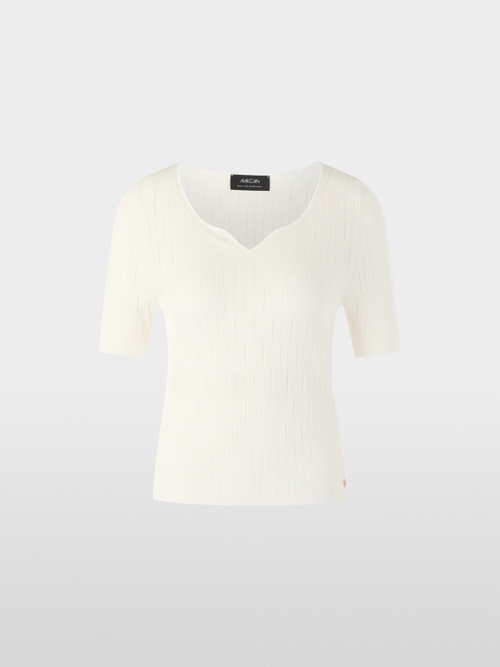 Short-sleeved viscose stretch sweater
