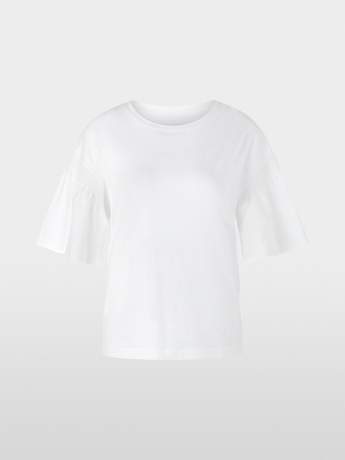 T-shirt en coton stretch avec détails smockés