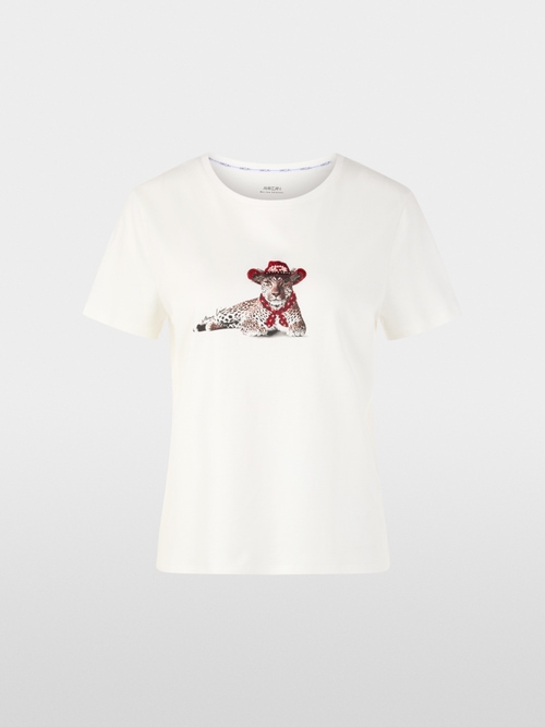 Katoenen shirt met luipaardmotief