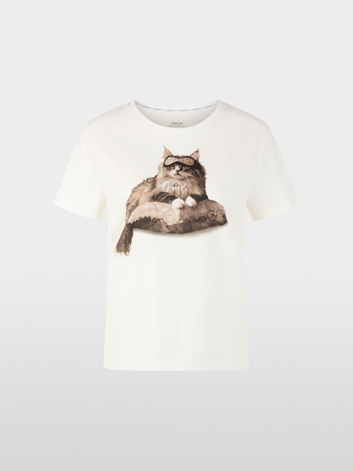 T-shirt with cat print and details