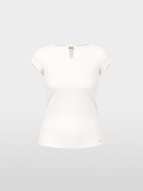 Stretch cotton shirt with cut-out