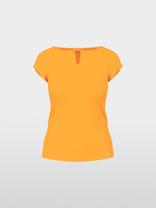 Stretch cotton shirt with cut-out