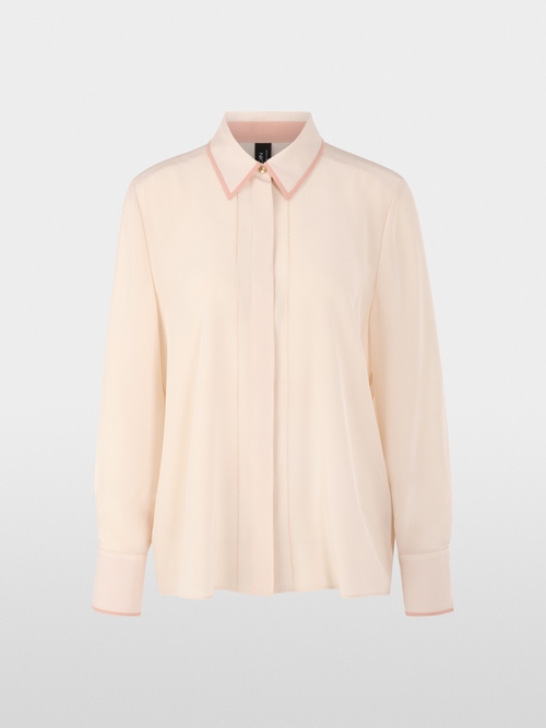 Blouse à col chemise en pure soie