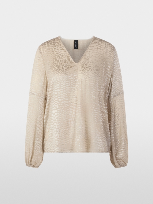 Dévoré satin blouse with leopard pattern