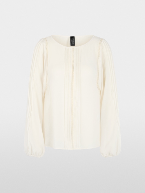 Blouse with lace and pintucks