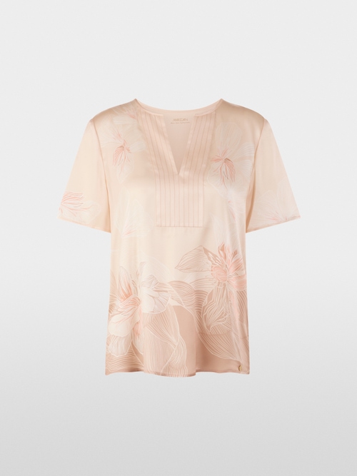 Short-sleeved pure silk blouse shirt