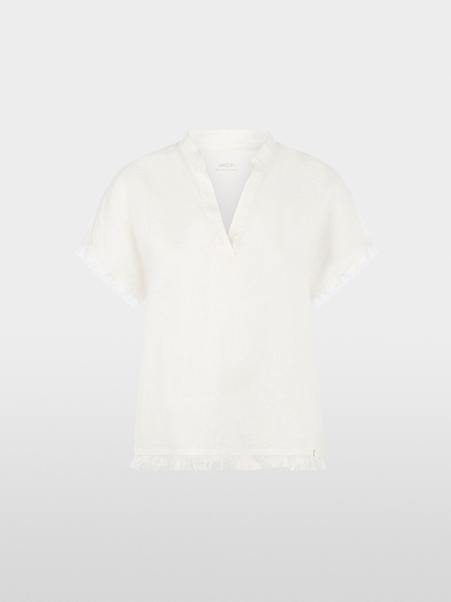 Linen-cotton blend blouse-style shirt