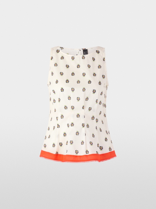Cotton top with hibiscus print