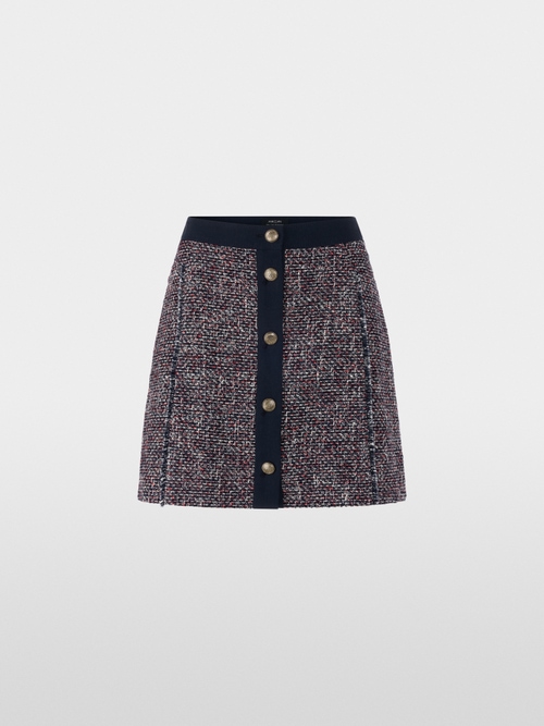 Tweed-Rock mit Denim-Details