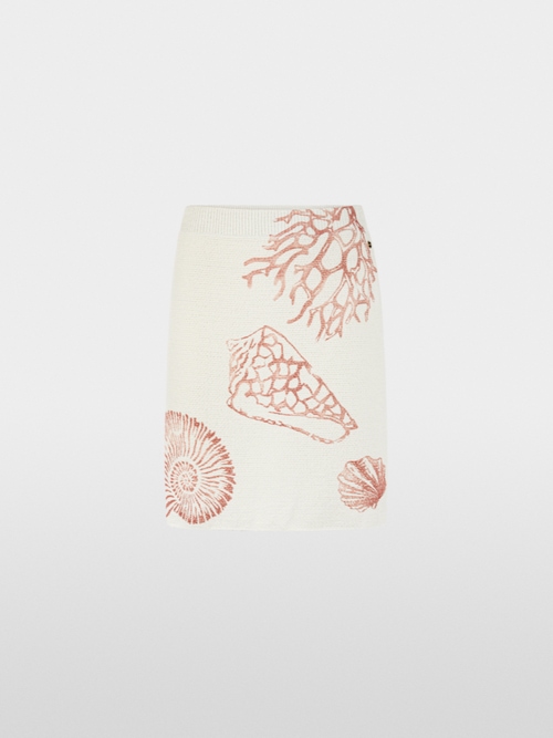 ‘Knitted in Germany’ shells print skirt