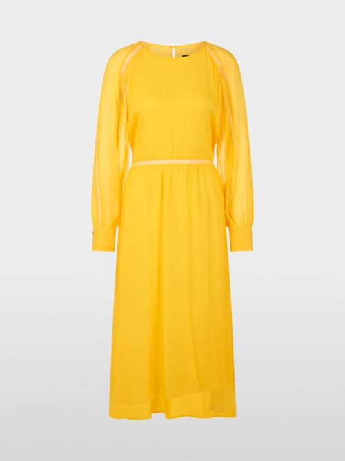 Crinkled viscose midi dress