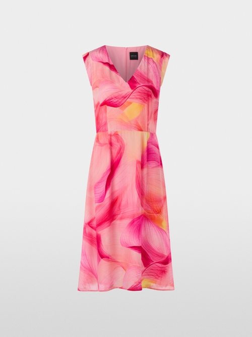 Viscose midi dress with calla lilies