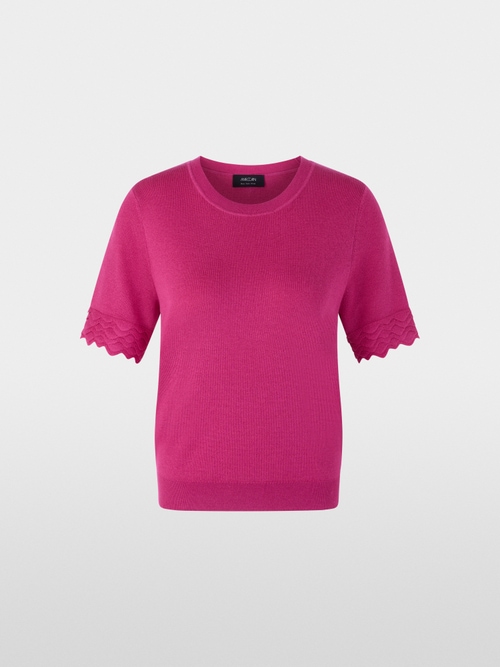 Short-sleeved fine-knit sweater