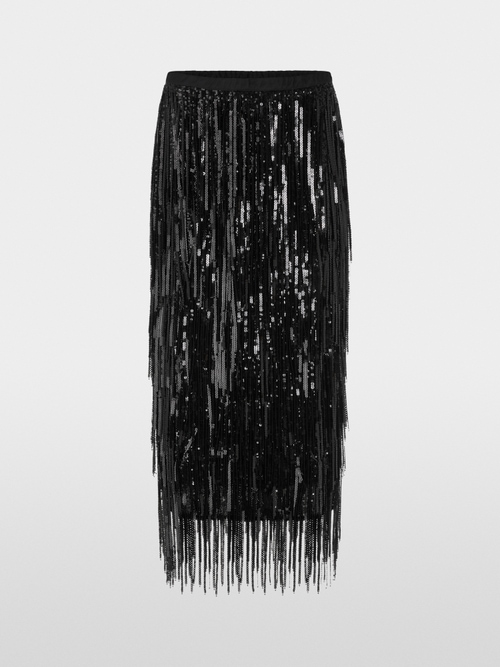 Skirt with sequin fringes